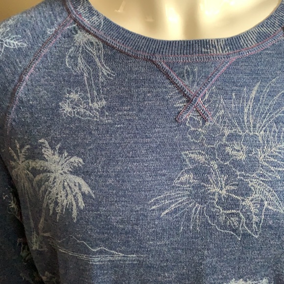 Tommy Bahama Hula Hut Dockside Blue Long Sleeve Crew - Picture 6 of 11